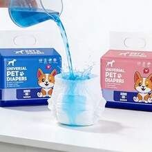 Tampoane de unică folosință pentru urina câinilor, scutece țesute super absorbante pentru animale de companie, potrivite pentru căței, câini seniori, post-operatorii, soluție pentru incontinență, etanșe și confortabile - Multicolor - Vizualizare 6