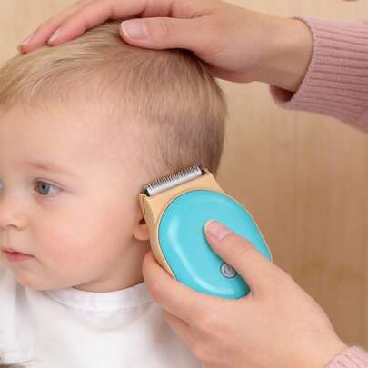 1set Baby Hair Clippers, HC300,New Small Size Electric Hair Clipper,Blue And Yellow Color Scheme,Quiet Hair Trimmer For Kids, Waterproof Rechargeable Cordless Baby Hair Cutting Kit For Infant And Toddler