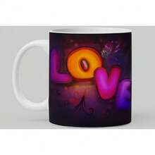 Caneca de Porcelana Personalizada 325ml  Love Arte Realista - Multicolorido - Visão 1