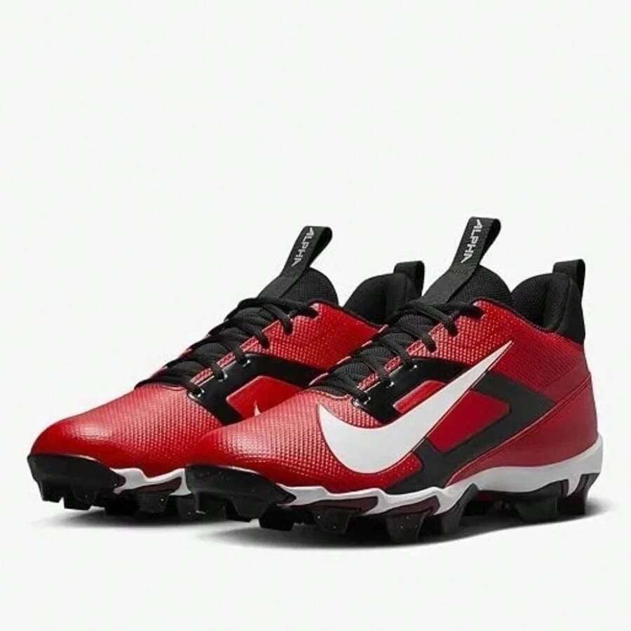 Nike Alpha Menace 4 Shark FN0028-600 Mens Red White Black Football Cleats NIN882 - Red - View 1