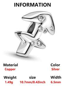 1件时尚简约电镀十二生肖串珠手链/项链，用途广泛，可DIY饰品，生日礼物 - 銀色 - 查看 20