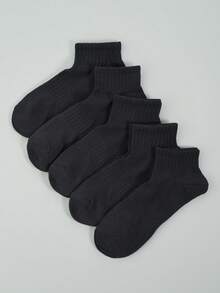 1/5/10双装男士纯棉基础款船袜，运动版型 - 彩色 - 查看 4