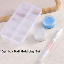 专业可穿戴美甲模具粘土 – 简易可穿戴盔甲模具粘土套装，1:1 混合使用，无需计量即可定制速干美甲模具，DIY 美甲模具工艺用品 - 彩色 - 查看 14