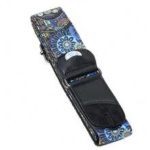 Correa de guitarra, cinturones de guitarra multicolores con paleta de guitarra, abrazadera ajustable para guitarra de madera/clásica/eléctrica, bajo, ukelele 2QEA - Correa estilo 4 - Ver 14