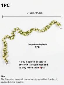 1/4PCS Artificial Flowers Roses Plants Vine Valentine's Day Gift Decoration Home Decoration Flower Rattan Dining Table Vase Decorations Dining Room, Bedroom Decoration Materials, Wedding Site Decoration, Outdoor Garden Flower Arrangement Materials, New Year Decoration - Beige - View 10