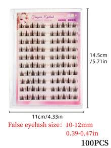 100 Clusters 10-12mm Mixed Length Glue-Free Small Rabbit False Eyelashes, Suitable For Beginners, C-Curl Individual Lashes, Realistic Look, No Glue Needed - C - View 8