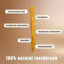 Lilac Flavored Miswak Toothbrush - Made From 100% Natural Authentic Arabian Plant - Helps Maintain Healthy Gums, Whiter Teeth, And Fresh Breath - Khaki - View 2