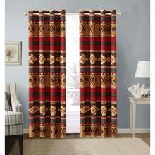Mve Rustic Western Southwest  - Juego de cortinas para tratamiento de ventana microfibra color café beige verde y rojo oscuro color burdeos -009 - Marrn Verde - Ver 4