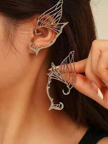 2pcs Butterfly Elf Ear Cuffs - Fashion Metal Earrings, Perfect For Halloween, Music Festivals, And Daily Parties, Sweet Cool Retro Style, Must-Have Accessory For Girls And Women, Ideal Holiday Gift - Multicolor - View 5