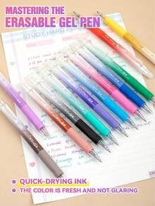 12/24/36 Colors Erasable Gel Pens, Retractable Washable Markers, Quick Drying Non-Smudge Stationery Colored Erasable Pens Set For Students - Sets - View 8