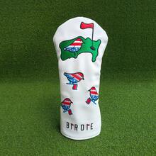 Premium Leather Golf Club Head Cover, White Bird Embroidery, For Driver, Wood, Hybrid Clubs - Multicolor - View 7