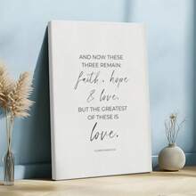 1pc Faith Hope Love Poster, Inspirational And Motivational, Easter Decor Wrapped Framed Canvas Wall Art, Vintage Prints Poster, Faith Hope Love - Minimalist, Typography, Minimalist, Modern Style, Birthday Party Decor, Decorative Wall Art for Living Room Bedroom Office, Hanging Hardware Included - Wrapped Framed Canvas, Vertical - Lienzo enmarcado - Ver 4