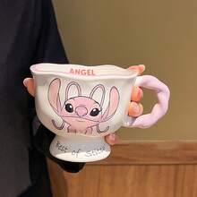 Disney 史迪奇联名款陶瓷马克杯，可爱情侣水杯，高品质咖啡杯，生日礼物 - 彩色 - 查看 3