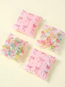 100个粉色蝴蝶结星形图案礼品袋,糖果自封袋,礼品包装袋,零食袋,生日派对回礼袋,烘焙袋,礼品包装袋,粉色蝴蝶结派对装饰,生日礼物,新娘送礼会回礼,性别揭晓派对用品,一周岁生日派对装饰,送给亲朋好友的节日礼物,公主主题派对用品,粉色蝴蝶结装饰 - 蝴蝶結 - 查看 7