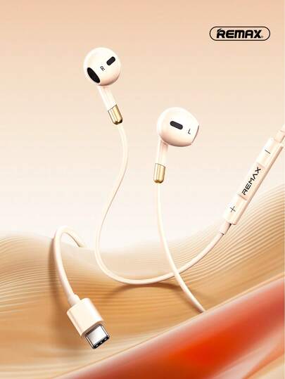 REMAX 云感舒适半入耳式有线耳机，纯净音质，14.2mm驱动单元带来沉浸式音效，防缠绕线缆和镀金插头，游戏耳机，运动耳机