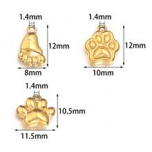 5pcs/Pack Stainless Steel Cat Paw Pendant, Creative Bracelet Necklace Keychain Charm, Cute Fashion Jewelry DIY Accessories - Cat Paw Pendant - View 4