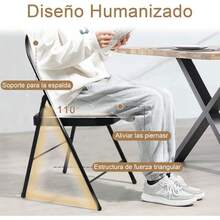 sillones para recamaraFurnitureR Paquete 4 Sillas Plegables con Marco Metal y Asiento Acolchado Tapizado Tela Gamuza Juego Sillas Plegables para Fiestas en el Hogar y la Oficina Vintage Tela Marrón - Marrón vintage - Ver 5