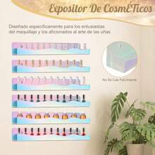 zxxGugxiom uego de 6 Estante de Esme de uñas acco Dorado Estante de 15 Pulgadas Estante montado en la Pared Organizador de esmes estantes flotantes accos Cos deurantesorganizador de juguetes - Colores deslumbrantes - Ver 5