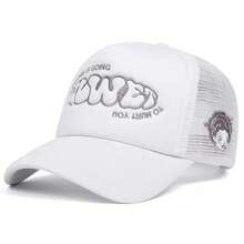 Una niña con un rostro lloroso, una gorra de béisbol bordada con esponja, una gorra de béisbol de malla para exteriores para hombres y mujeres para uso casual 4ES6 - Negro - Ver 9