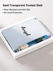 Customizable 3-Fold Full Print Elegant Tablet Case With Clear Pencil Holder, Double-Side Personalization, Wake/Sleep Function, Compatible With IPad 10/11/10.2/10.5/Air 4-5/10.9/Pro 11/Air 11 (M2) 2024/Pro 11 (M4) 2024/Air 11 (M3) 2025/A16 11 11th Gen 2025/Mini 6-7/Air 1-2/9.7, Tab A8 10.5 2022, Minimalist Creative Design - Multicolor - View 4