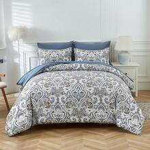 7 Pieces Paisley Comforter Set Queen King Bed In A Bag Comforter, Blue Boho Paisley Pattern Bedding Soft Microfiber Queen Size Comforter With Sheet & Pillowcase,Wedding Items,Valentines Day Home Bed Room Decor,Mothers Day Gift,All Season - Blue - View 9