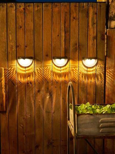 2/4/6 Pcs Solar Fence Lights, Solar Deck Lights, Solar Wall Lights, Solar Waterproof Wall Mounted Outdoor Fence Lights, White LED Lights, Suitable For Garden, Home, Patio, Yard, Garage, Camping, Stairway Lighting, Birthday, Halloween, Christmas Party Decor Gifts (White - White Light)