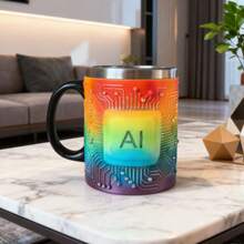 创意科技主题杯，薯片造型咖啡杯，啤酒杯，电影纪念陶瓷杯，不锈钢水杯 - 彩色 - 查看 9