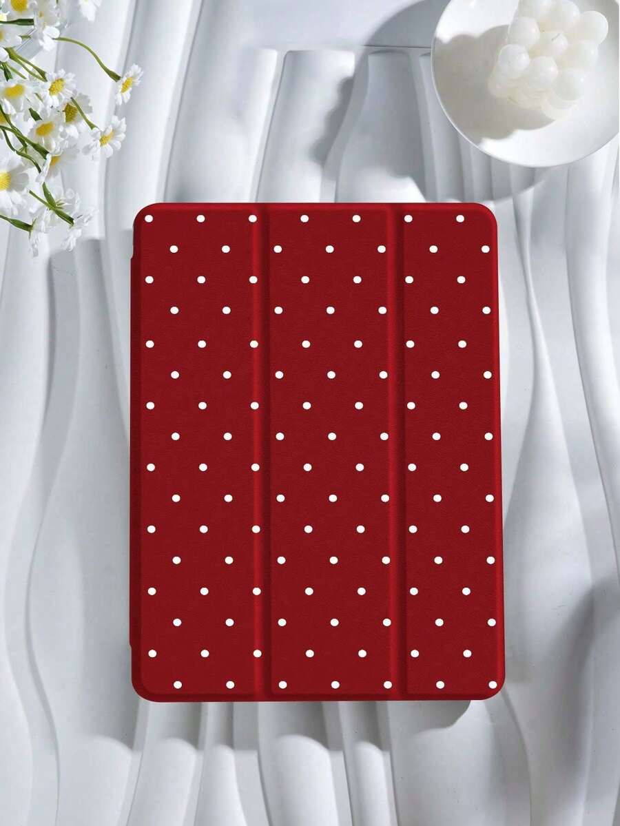 Polka Dot & Minimalist Pattern Tablet Protective Case, Compatible With IPad 9.7/10.2/10.5/10.9/12.9/Pro 11 (10th Gen), Galaxy Tab S6 Lite 10.4", Kindle Paperwhite 12th Gen (2024), Kindle 11th Gen (2022), Offers Soft Shock-Proof Protection, Supports Smart Stand/Auto Wake/Sleep Function - 多色-2 - 查看 1