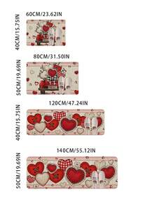 1pc Red Heart Shaped Car Decor Hallway Runner Rug, Corridor Long Rug, Rug, Runner Rug, Area Small Rug, Mat, Home Decor, Area Rug, Living Room Area Rug, Living Room Home Decor, Room Decor, Washable Rug - Multicolor - View 5