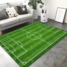 Green Football Soccer Pitch Rug Play Floor Carpet - F - View 1