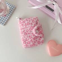 复古时尚豹纹女士零钱包卡包，高品质按扣小钱包，学生/成人卡/身份证/银行卡收纳包 - 彩色 - 查看 1