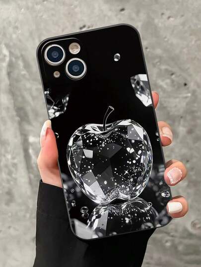 High-End Black & White Crystal Compatible With Apple Painted Shockproof Phone Case Compatible With Iphone 14 Pro Max, 13, 11, 12, XR, 7/8, Compatible With Redmi Series,International Version, Not The Domestic Version