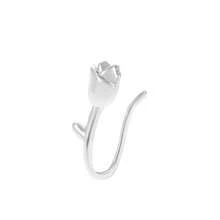 Perno de Nariz en Forma de U Sin Perforación de Personalidad Transfronteriza Europea y Americana, Simple, Ligero, de Lujo, de Cobre con Incrustaciones de Zirconia, Clip de Nariz de Flor de Tulipán al por Mayor - 02 Blanco K4084 - Ver 12