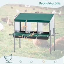 Hühnernistkästen Mit 3 Nistlöchern Und Beinen, Inkl. Abdeckung Für Den Außenbereich (Hühnerstall / Geflügelhof), Color: Green - 綠色 - 查看 4