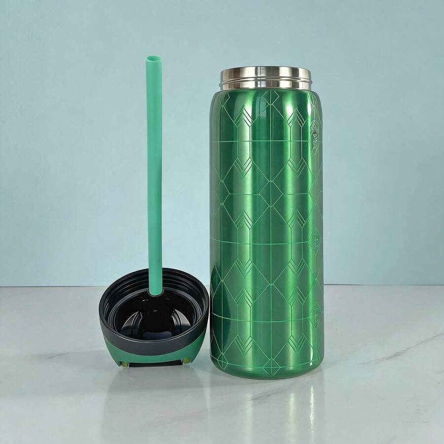 O'WALAFreeSip 24/32oz Straw Insulated Water Bottle Double-Layer Stainless Steel Vacuum Thermal Mug For Sport And Travel - Elphaba-32oz - 查看 1