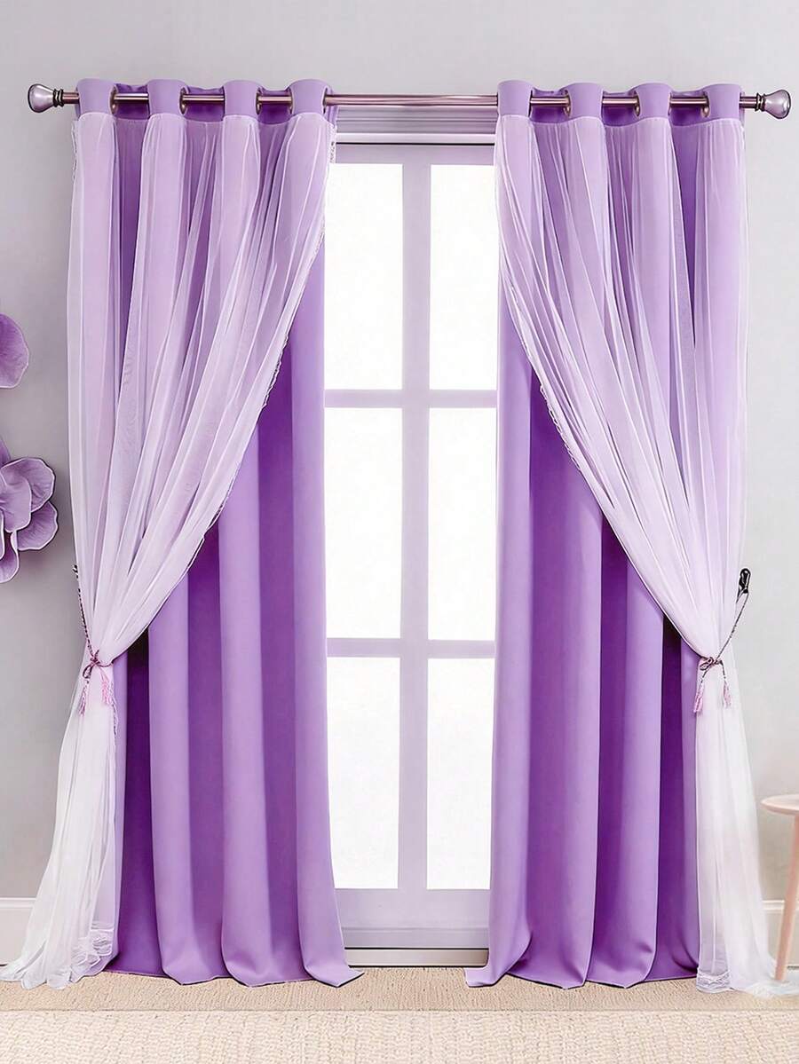 Rèm cửa hai lớp, vừa mỏng vừa cản sáng, thiết kế tối giản hiện đại, phù hợp cho phòng khách, phòng ngủ, ban công, rèm trang trí cho cửa sổ lồi.