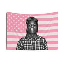 Asap Rocky FREE TRACKED Shipping Pink American Flag Wall Tapestry/Hanging Wall Home Decor Art/American Rapper/Concert Banner/Black MusicianBirthday Valentine's Day Gifts - Phong cách hình ảnh chính - Xem 7