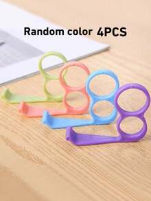 4pcs Plastic Ring Phone Holder, Multifunctional Slouchy Phone Stand, Minimalist Portable Anti-Drop Phone Holder - Multicolor - View 2