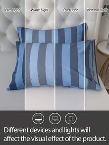 1个100%纯棉枕套，梭织水洗棉枕套，天然纹理，触感柔软，信封式枕套，男女通用，适用于宿舍、卧室、学校宿舍等场所，简约风格 - 彩色 - 查看 4