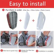 1 Pack 7-In-1 Half Face Mask With 2 Filters Included Breathable Comfortable Facepiece For Outdoor Sports Daily Use (Not NIOSH Approved) - default - View 4