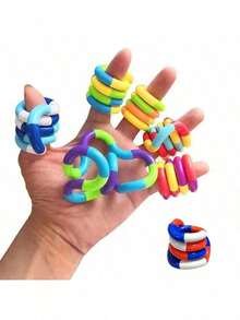1/2/3/5/8/10/12/18/25PcsTangle Fidget Toy/Twist Fidget Rope Teens/Teenagers Stress Relief/Anxiety Relief/Focus/ADHDColorful/Flexible/Durable/Portable Sensory Toys For Autistic Adults Decompression Toys Twisting Toys Colors Can Be Freely Matched,Fidget Toys,Fidget,Sensory Toys - Multicolor Random - View 3