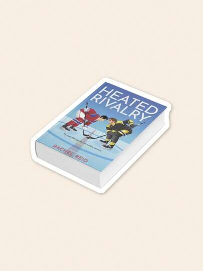 Heated Rivalry Book Sticker - Rachel Reid Hockey Romance Cover Decal, Viral BookTok Aesthetic 3D Book Sticker For Kindle, Laptop & Library Decor
