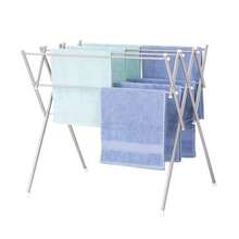 Tendedero de ropa plegable de acero inoxidable con 4 barras para calcetines toallas sujetadores y ropa interior ahorra espacio rack de secado color plata - gris - Ver 8