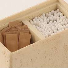 1pc Bathroom Storage Box With Lid, Can Store Cotton Swabs, Dental Floss, Cotton Balls, Toothpick Holder, Also Can Be Used As Bathroom Or Vanity Organizer To Store Bath Bombs, Makeup Sponges, Etc. - Multicolor - View 9