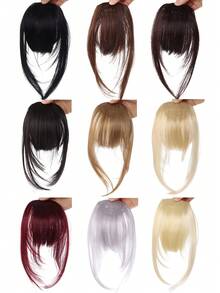 Poni Sintetis 6 Inci untuk Wanita, Cokelat, Hitam, Merah, Pirang, dengan Garis Rambut, untuk Pemakaian Sehari-hari - MultiWarna - View 6