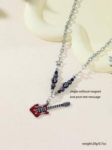 复古吉他情侣项链套装，也可单独购买项链，情人节礼物 - 復古銀色 - 查看 10