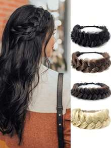 Synthetic Premium Adjustable Handmade Braided Elastic Band Hair Fashion Braiding Hair Headband Headwear For Women - Multicolor - View 2