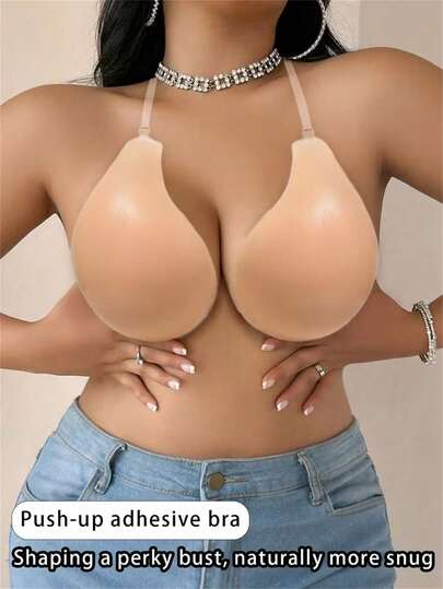 1pc Silicone Neck-Type Strong Encircling-Type Bra Patch | Large-Breast Adhesive Bra Patch | Soft And Comfortable Encircling Design Wraps Around The Chest | Encircling Shape Forms Perfectly To Shape The Chest | Large-Breast Underwear Accessories G