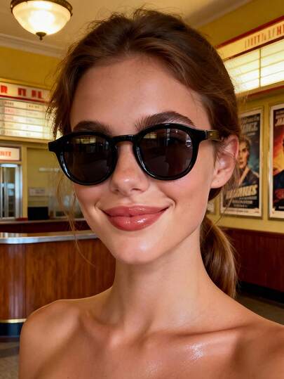 1 Pair Unisex Retro Round Black Fashion Glasses, Essential For Sexy Girls - Minimalist Frame Design, Suitable For Summer Beach Vacation And Back To School Academic Style