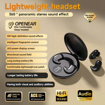 NEW SENYANG Forest Yang 新款真无线 5.3 入耳式智能睡眠舒适耳机，音乐耳塞，视频 TWS HIFI 低音 9D 立体声高清通话耳机，适用于安卓系统兼容手机，运动睡眠耳机